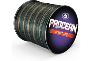 Procean 100% PE 4 & 8 Strands Braided Fishing Line, 6-300 LB Sensitive Braided Lines, Super Performance and Cost-Effective