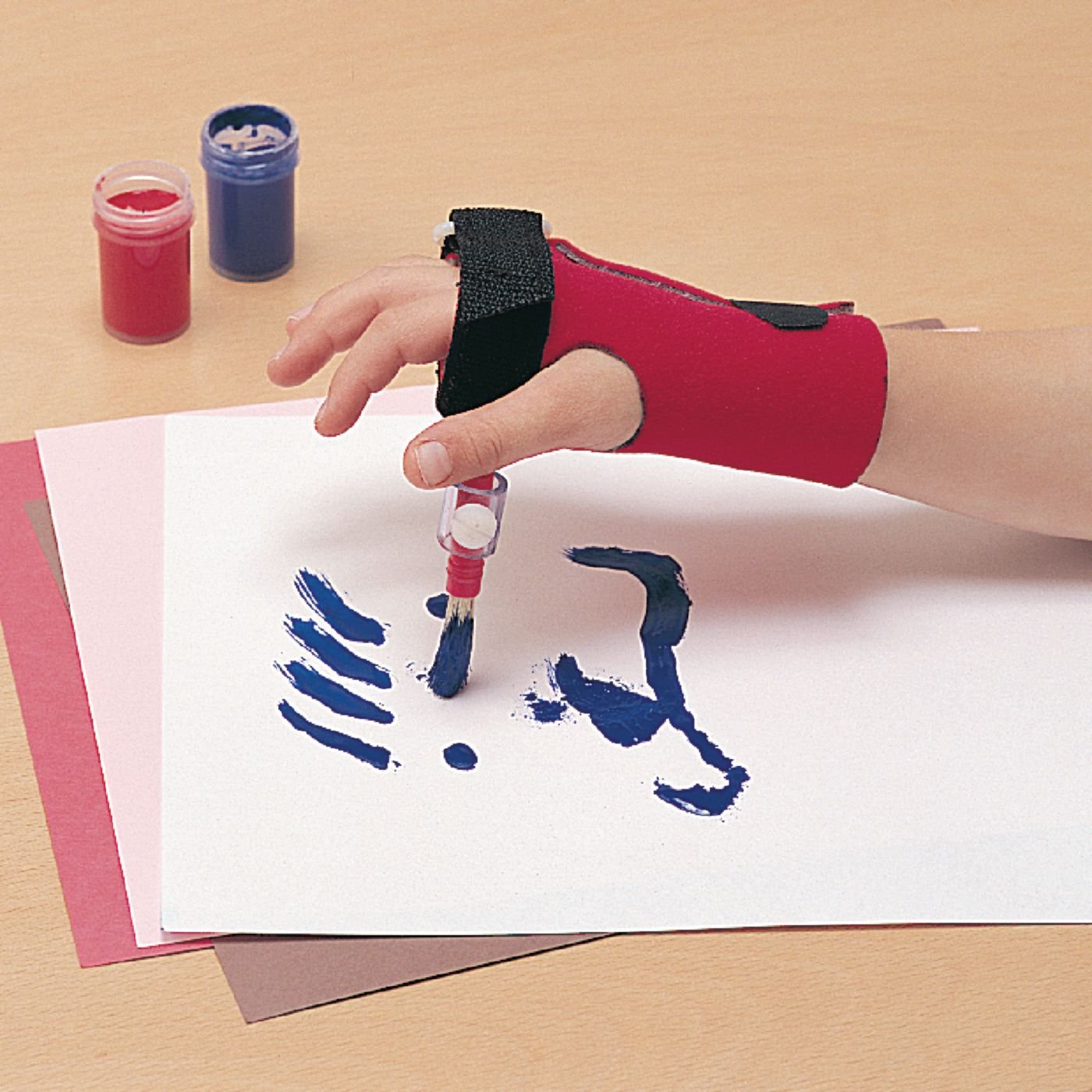 Sammons Preston Universal Art Tool Holder, Soft Nylon Neoplush Cuff with Velcro Closure Fits Right & Left Hand, “L” Attachment Holds Brush or Art Utensil in Palm Pocket, Adaptive Art Aid for Disabled: Industrial & Scientific