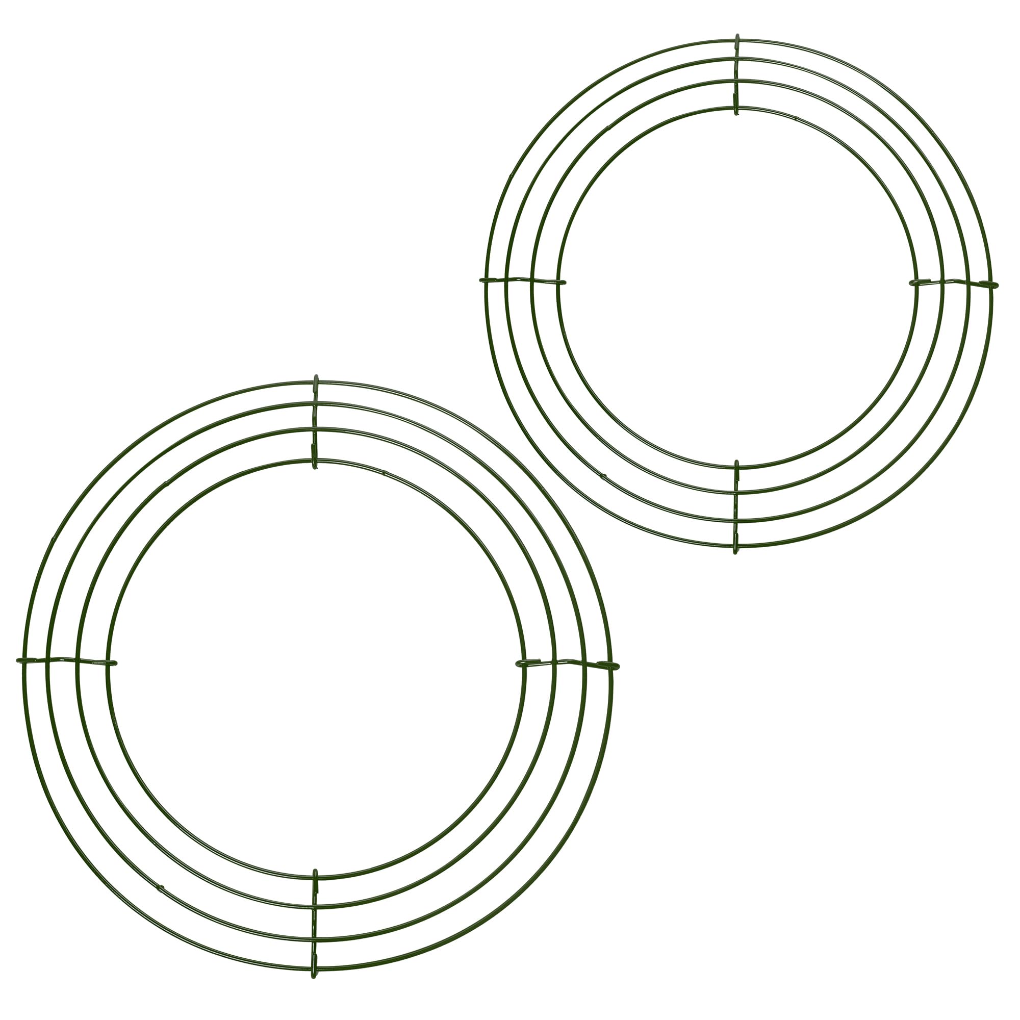 2Pack Large Wire Wreath Ring14 inch,16 inch Metal Wire Wreath Frame Crafting Wreath Base for Xmas Thanksgiving Halloween Wedding Wreath Making Supplies