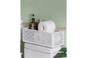 OhuaCason Toilet Paper Holder for Small Bathroom Storage: Toilet Paper Storage Basket for Small Spaces Apartment - White