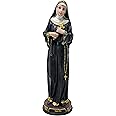 mrcjsales Saint Rita Statue | Multiple Sizes | Durable Resin | Authentic Black Gown | Ideal for Church, Home Decor, Gifts | Spanish Name Engraved