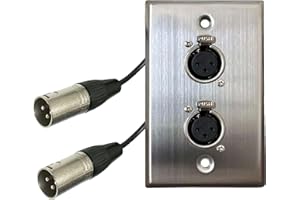 DIYTECH Premium XLR Wall Plate, Solderless, No Solder, Audio Wall Plate, for Pro Audio Installation (Female to Male 2-Port)