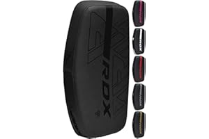 RDX Thai Pads Curved Kickboxing Muay Thai with Solid Handle Grip, Maya Hide Leather KARA Strike Shield for Knees Elbows Kicks Punches, Coaching Training Boxing MMA Martial Arts Taekwondo Combat Sports