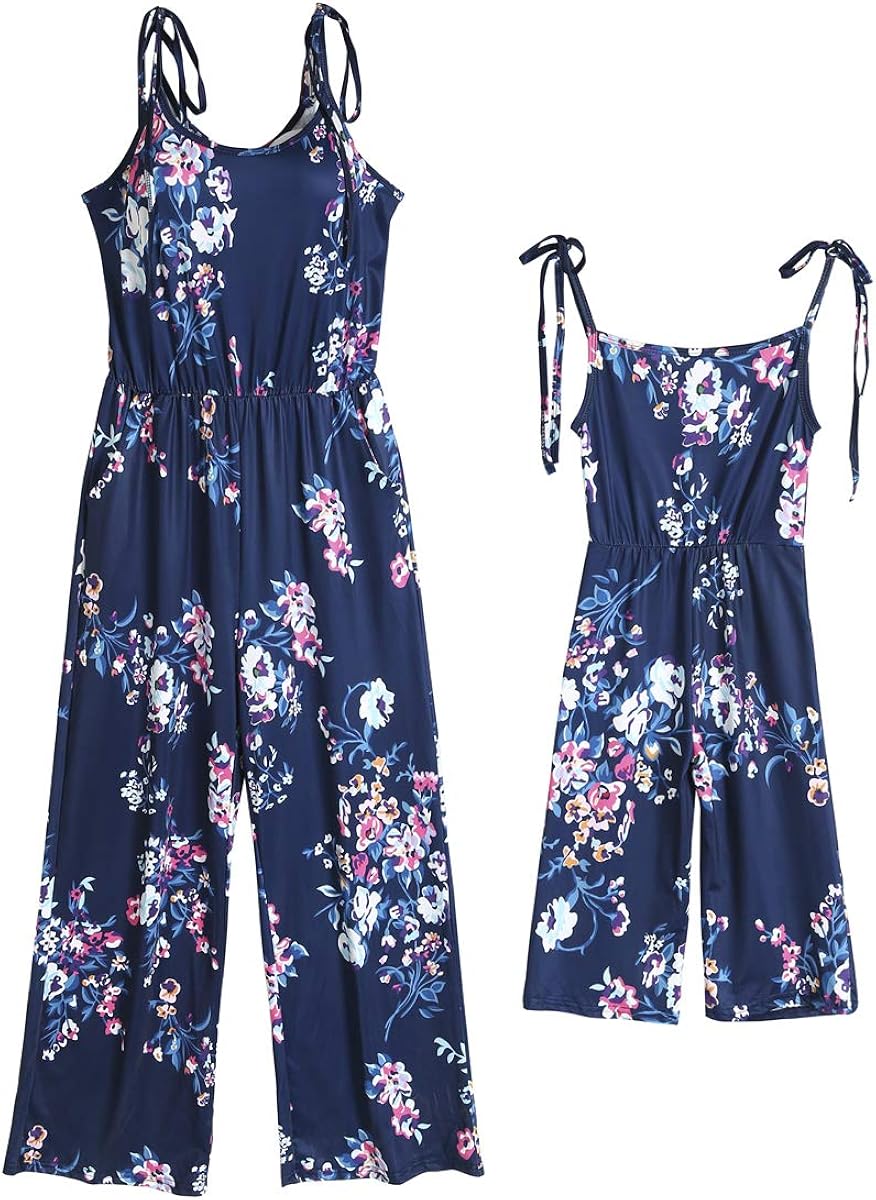 blue flower jumpsuit