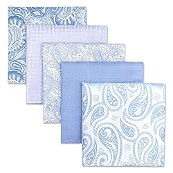 SHLAX&WING 5 Pieces Assorted Mens Silk Pocket