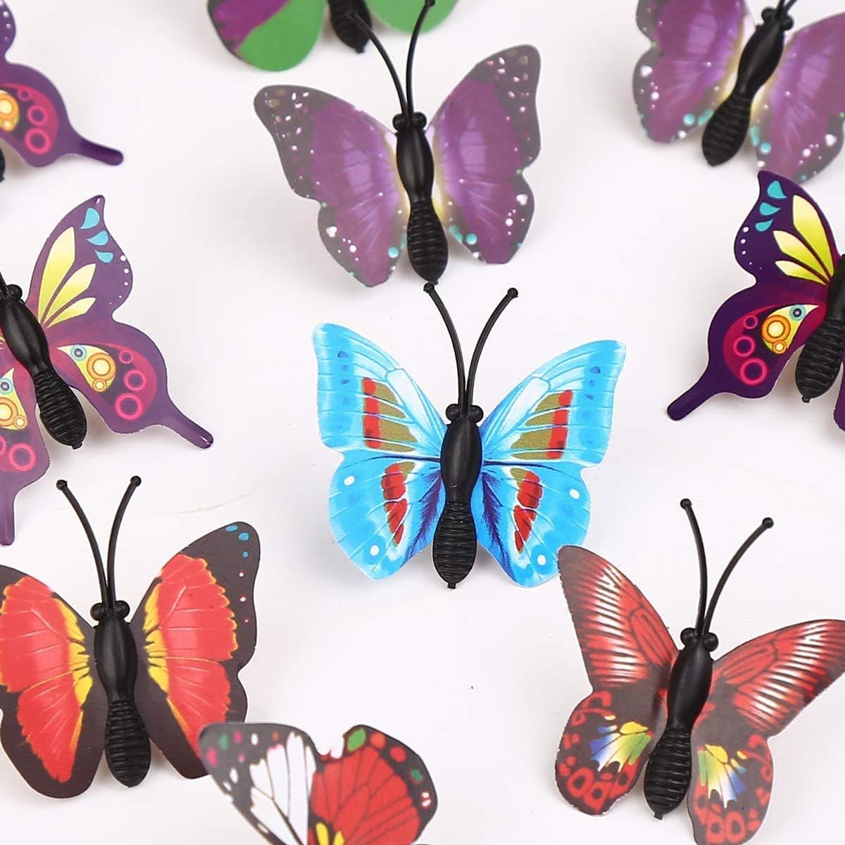 VEYLIN 30 Pieces Butterfly Push Pins Butterfly Thumb Tack for Cork Board, Photo Wall Decorations