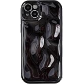Caseative for iPhone 14 Plus Case, Light Black | Water Ripple Wave Meteorite Bubble Pattern Chrome Plating Soft