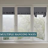 PONY DANCE French Door Curtain Thermal Blackout 26x80 Grey No-Drill view 4
