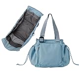 Diaper Bag Tote with 16 Compartments, Premium Nylon Taslon Fabric, Convertible Travel Bag with Trolley Sleeve, Hanging Car Seat Organizer, 3-in-1 Work Shoulder Bag for Teacher Nurse (Cloud Blue)