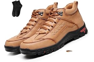 Men's Comfortable Waterproof Orthopedic Walking Shoes Hiking Shoes Men's Orthopedic Handmade Leather Driving Boots Wide Lace-