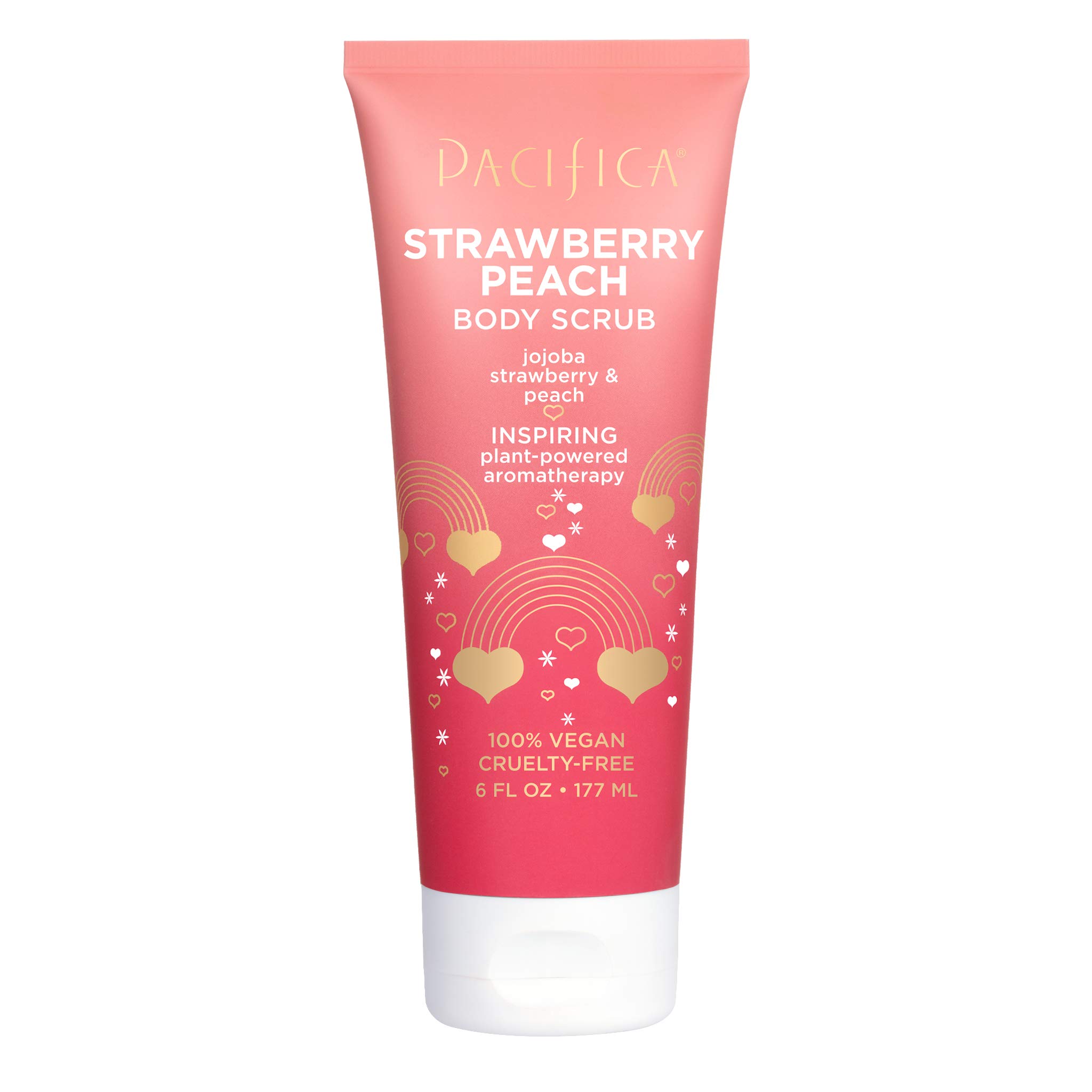 PACIFICA Stawberry Peach Body Scrub, Pink, 6 Fl Oz