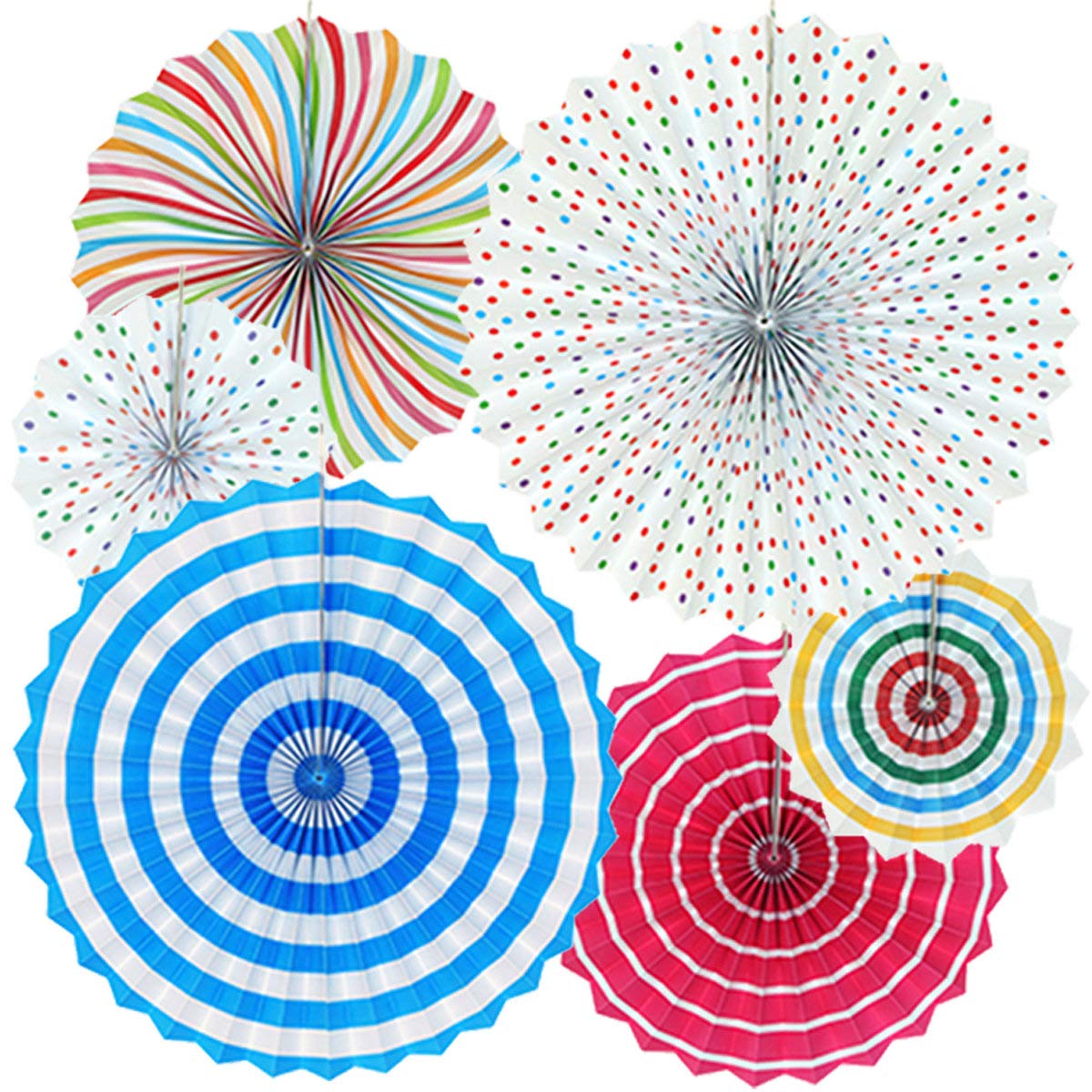Zolee Hanging Paper Fans Decorations Kit for Wall Set of