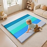 Foam Baby Play Mat: PU Leather Waterproof Kids Trifold Floor Playmat - Large Play Mat for Playpen Fodable Mattress Soft Toddler Mattress Infant Cushion for Preschool