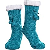 Yebing Womens Non Slip Slipper Socks Winter Warm Soft Cozy Fuzzy Fleece-lined Grippers Home Socks