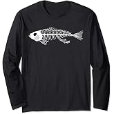 Bone Fish Skeleton Long Sleeve T-Shirt
