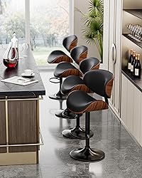 Aowos Bar Stools Set of 2, Adjustable Swivel