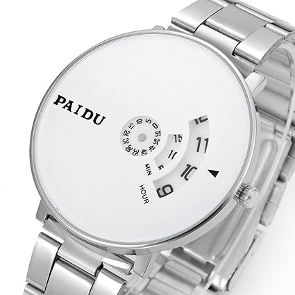 Premium Quality Chronograph paidu White Dial Round Stainless Steel Mens White Watch