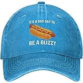 Hot Dogs Lover Hat It’s A Bad Day to Be A Glizzy Hat for Men Baseball Hats Trendy Hat Blue