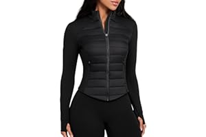 GYM RAINBOW Womens Hybrid Insulated Jacket Slim Fit Lightweight Fleece Lined Thermal Puffer Softshell Jacket