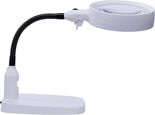 Tm-home Large 10x Magnifying Glass with Light and Stand, Folding Design