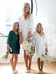 AW BRIDALGreen Silk Robes For Women Short Satin