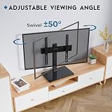 BONTEC Swivel TV Stand for 24-60 inch TVs, Height Adjustable, Glass Base view 3