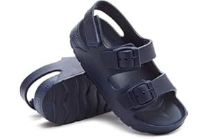 EasyStar Boys and Girls Lightweight Dual-Adjustable Sandal Buckles With Hook and Loop Heel Closure