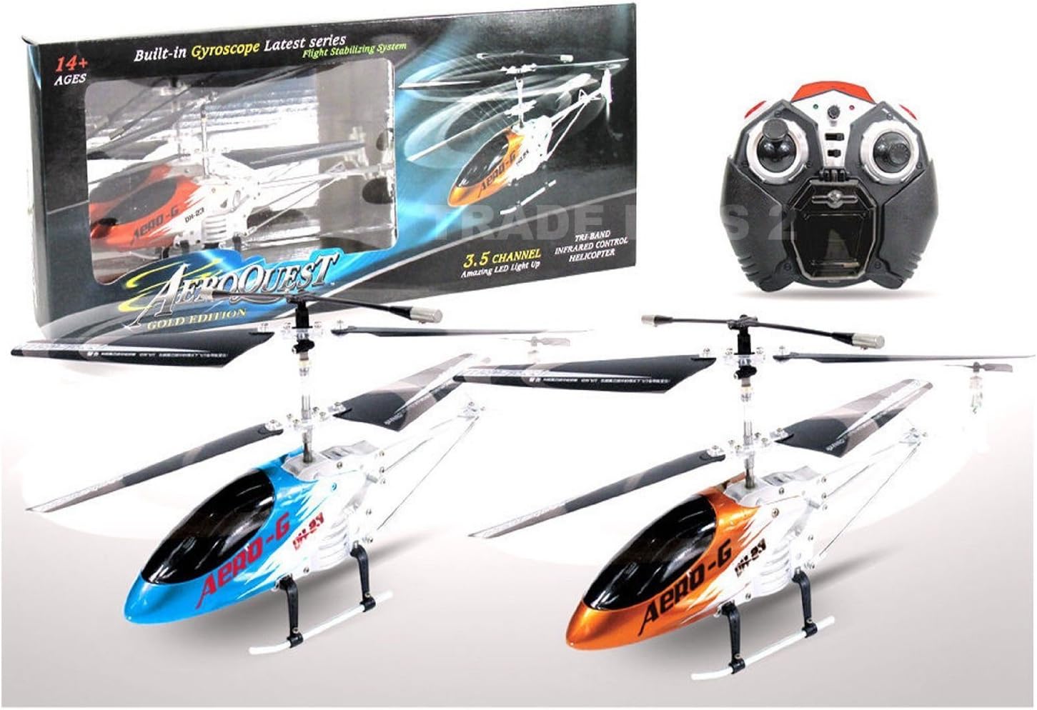 Gold Edition Mini Aeroquest Remote Control Helicopter with Infrared