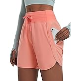 baleaf Women's 5" Workout Shorts Athletic Running Shorts High Waisted with Zipper Pocket Gym Quick Dry Hiking Sports