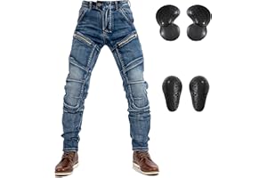 LOMENG Motorcycle Riding Pants Motocross Ricing Jeans Motorbike Denim Jeans with CE Removable Armored for Men