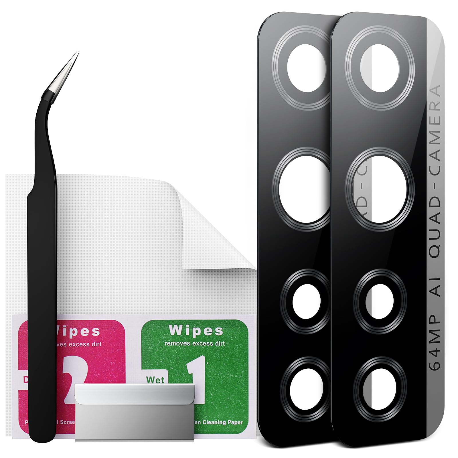 Eonpam 2 Pack Back Camera Glass Replacement for Huawei P40 Lite 5G Original Rear Camera Lens with Repair Kit