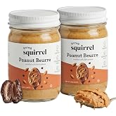 French Squirrel Crunchy Date Peanut Butter, 2 Jars, Vegan | 2 jars, organic peanuts &amp; dates, no refined sugar or seed oils, vegan, gluten-free
