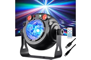 Party Disco Ball Lights, DJ Stage Strobe Rave Lights Sound Activated with Remote Control for Parties Birthday Christmas Gift 