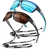 WEAROYO Polarized Sports Sunglasses for Men Women,Fishing Driving Rectangular Goggles UV400 Protection