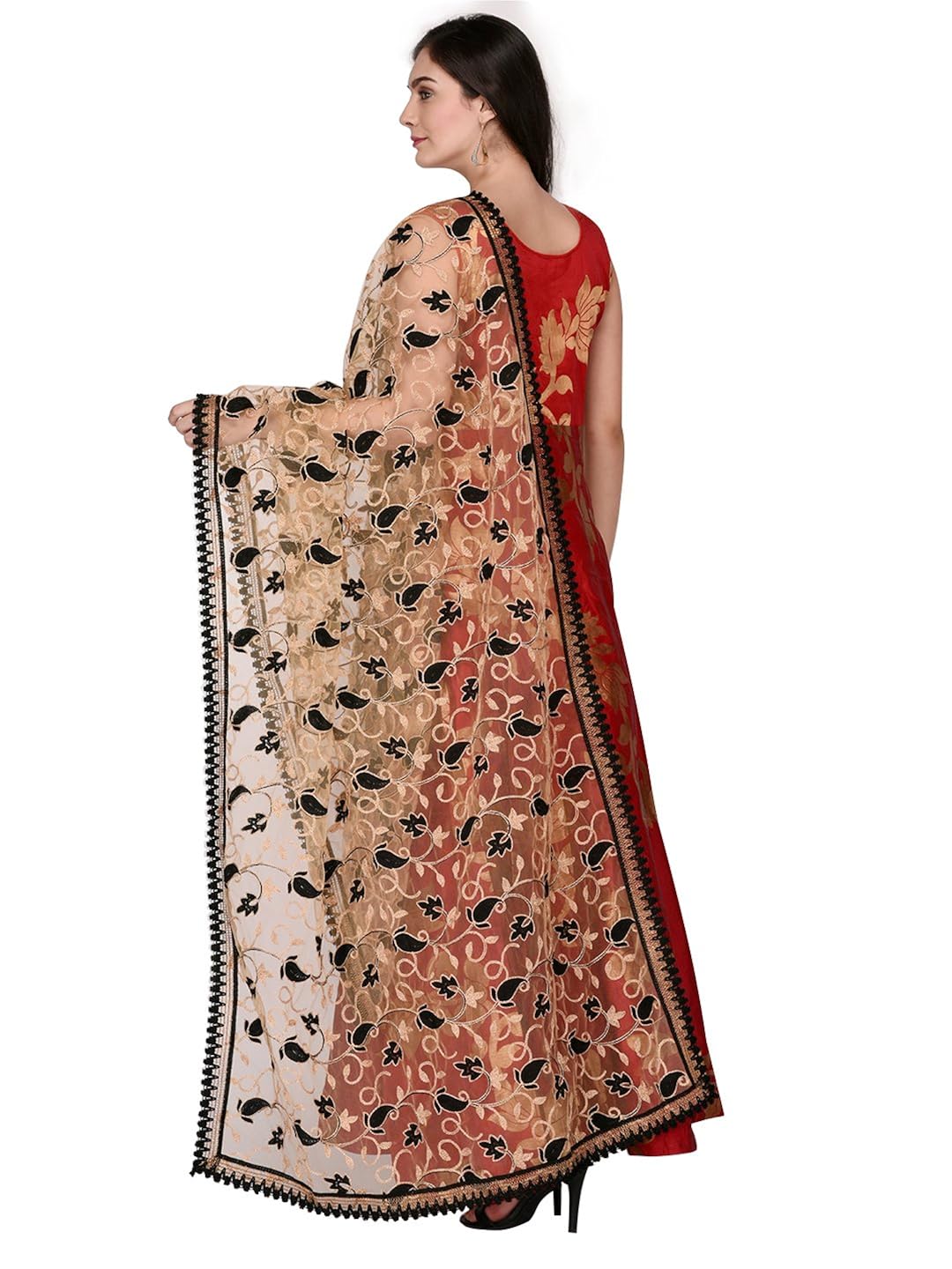 dupatta bazaar woman's net dupatta with embroidery.
