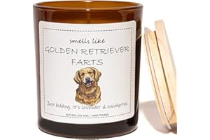 POPPILOT Golden Retriever Gifts & Decor,Dog Mom Gifts, Smells Like Golden Retriever Farts Candle - Lavender & Eucalyptus, Crafted by Natural Soy Wax & Natural Essential Oils