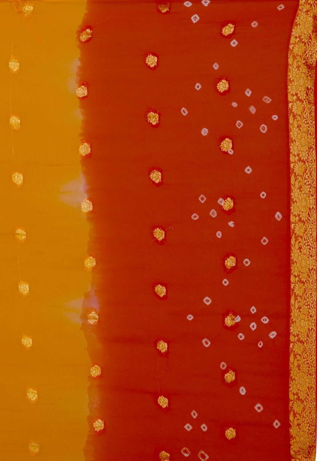 ishin chiffon saree (ishin-ss-20007_yellow & red)