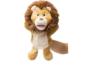 HollyHOME Hand Puppets Lion Plush Animal Zoo Animal Puppets 14 Inches Yellow
