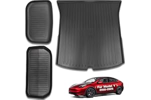 CYBERBEANS All Weather Cargo Liners for Tesla Model Y Trunk Mats,Front and Rear Frunk Trunk Tray Mats Protector 2021 2022 2023 2024 2025 Accessories