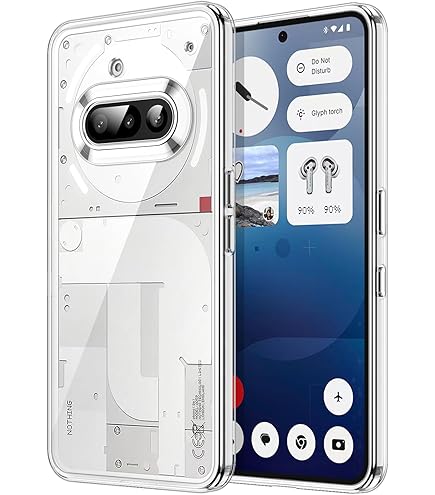 Custodia Portafoglio In Pelle Per Nothing Phone 1 Con Supporto E Pellicola Vetro Temperato - Grigio - 4