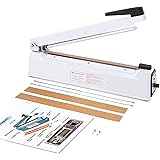 METRONIC Impulse Sealer 12 Inch, Heat Sealer Machine with Repair Kit, Manual Bag Sealer, Heavy Duty Impulse Heat Sealer for P