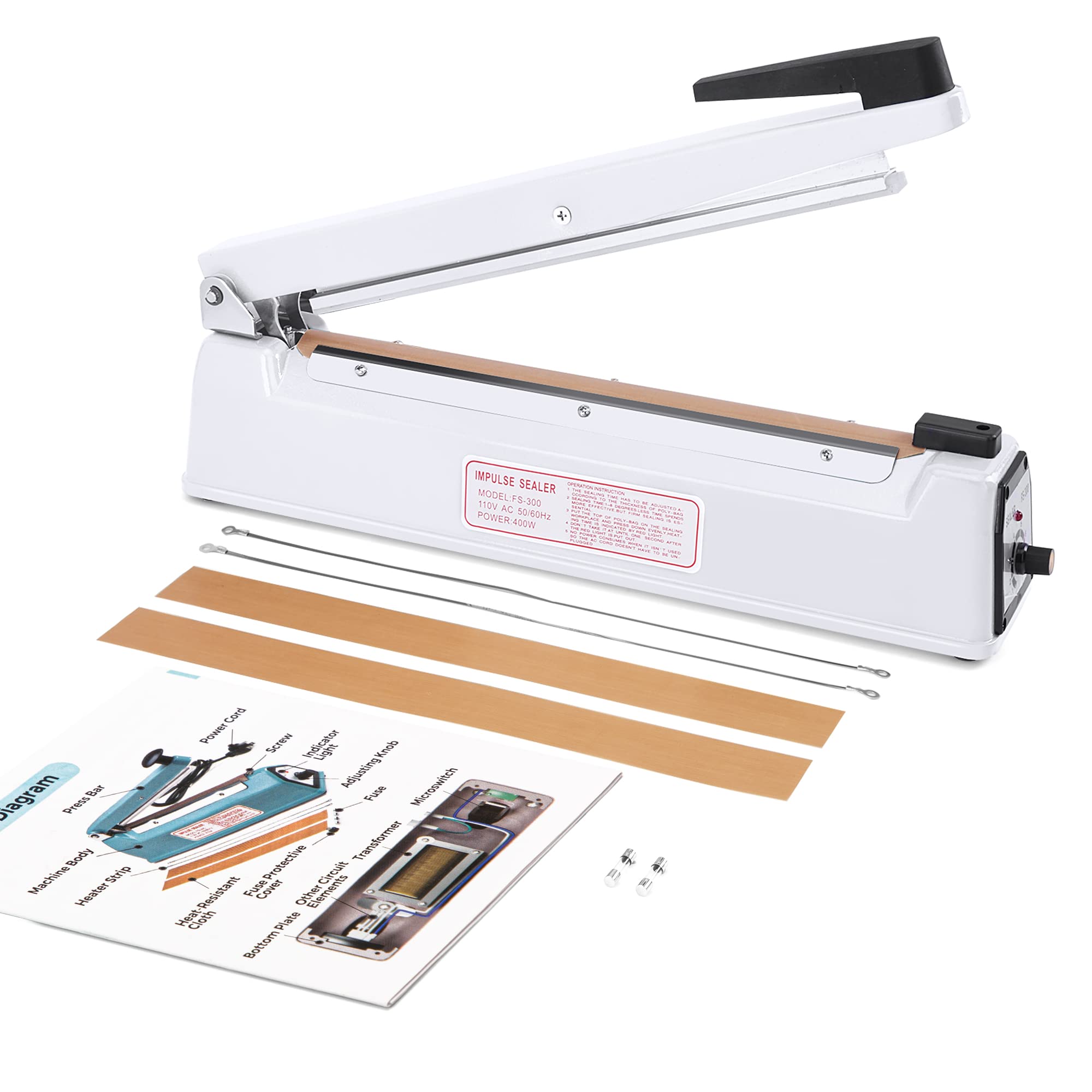 METRONIC Impulse Sealer 12 Inch, Heat Sealer