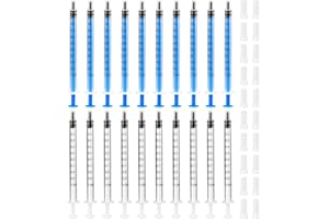 AOZUO 1ml Plastic Syringe with Cap, 20 PCS Colostrum Collection Kit Feeding Syringes, No Needle Liquid Measuring Reusable Injector for Scientific Lab Dispensing Liquid Pet Cat Food Oil Glue Applicator