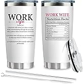 CHICKOR Work Wife Tumbler 20 oz – Funny Work Wife Gifts for Women, Coffee Travel Mug, Office Bestie Appreciation, Work Wifey Insulated Stainless Steel Cup for Coworkers, Boss, Friends