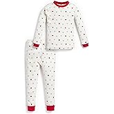 MONICA + ANDY Toddler & Kids Two Piece Pajama Set, 100% Organic Cotton Clothes for Boys & Girls, Children PJs