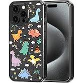 MOSNOVO Case for iPhone 15 Pro Max, [10ft 4X Military-Grade Drop Protection] Durable & Shockproof Phone Case Cover Design for iPhone 15 Pro Max - Dinosaur Land - Clear Black