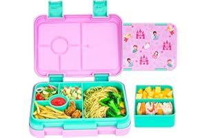 MSSWFSG Bento Lunch Box for Kids & Toddlers, Leak-Proof Lunchbox with 5/6 Compartments - Back to School, Snack Containers for On-the-Go Meal, Made with Safe BPA-Free Material