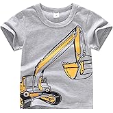 M RACLE Little Boys Toddler Short Sleeve Tee T Shirt(Excavator,4T)