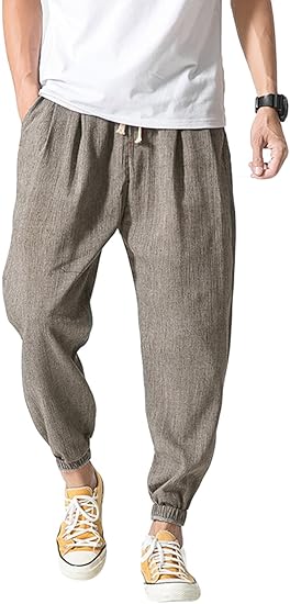 Amazon ニカ メンズ サルエルパンツ ゆる パンツ 9分丈 涼やか 薄手 ワイドパンツ Bf 亜麻 綿 パンツ ショートパンツ 通販