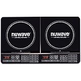 Nuwave Double Induction Cooktop, Powerful 1800W, 2 Large 8” Heating Coils, Independent Controls, 94 Temp Settings from 100°F